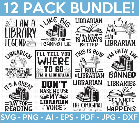Librarian SVG Bundle, Librarian Svg, Library Svg, Book Svg