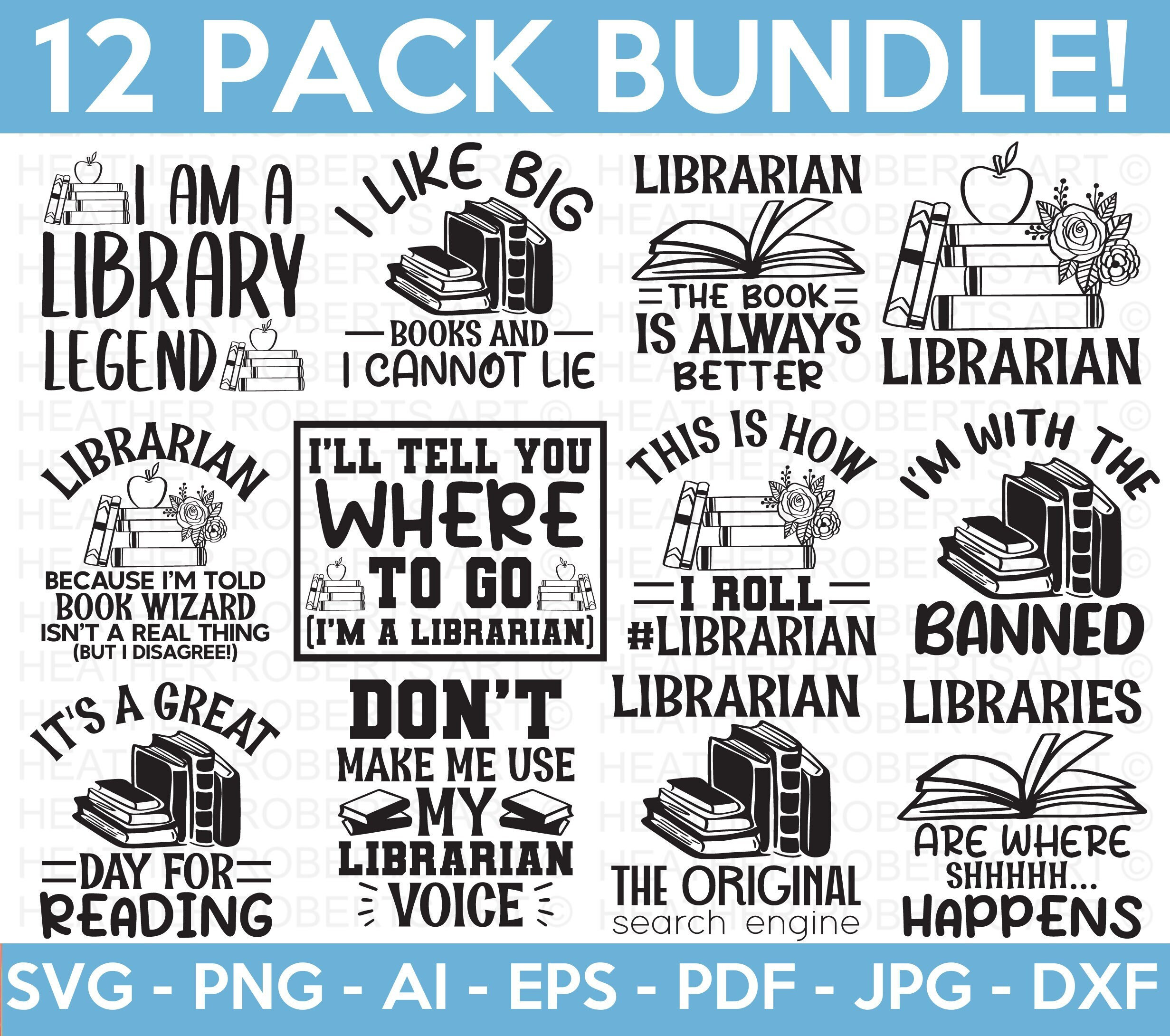 Librarian SVG Bundle, Librarian Svg, Library Svg, Book Svg