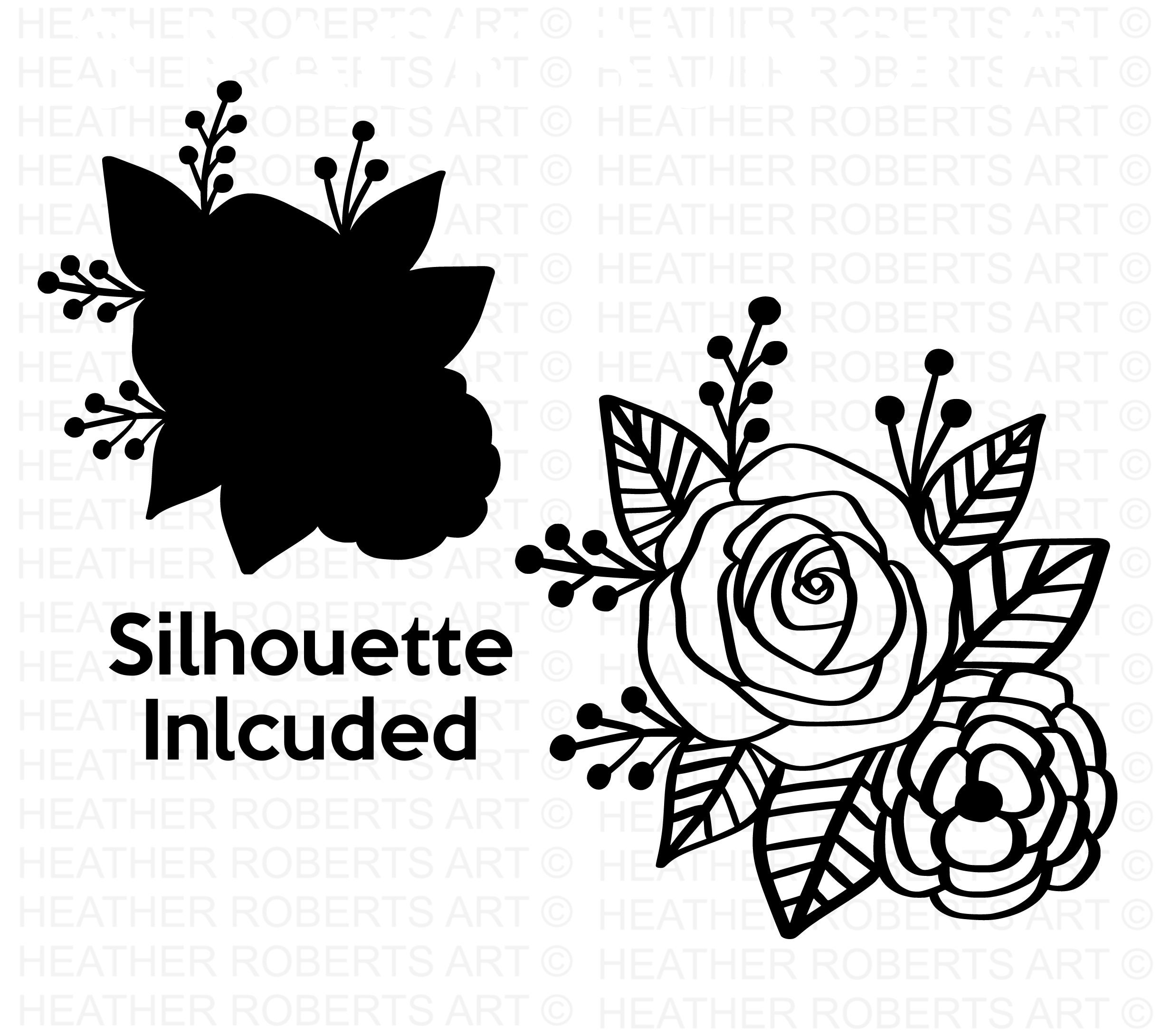 Floral Frame SVG Bundle Wreath SVG Rose SVG Floral Svg - Etsy