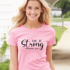 She is Strong Svg, Scripture Svg, Proverbs 31 25, Bible Quote Svg ...