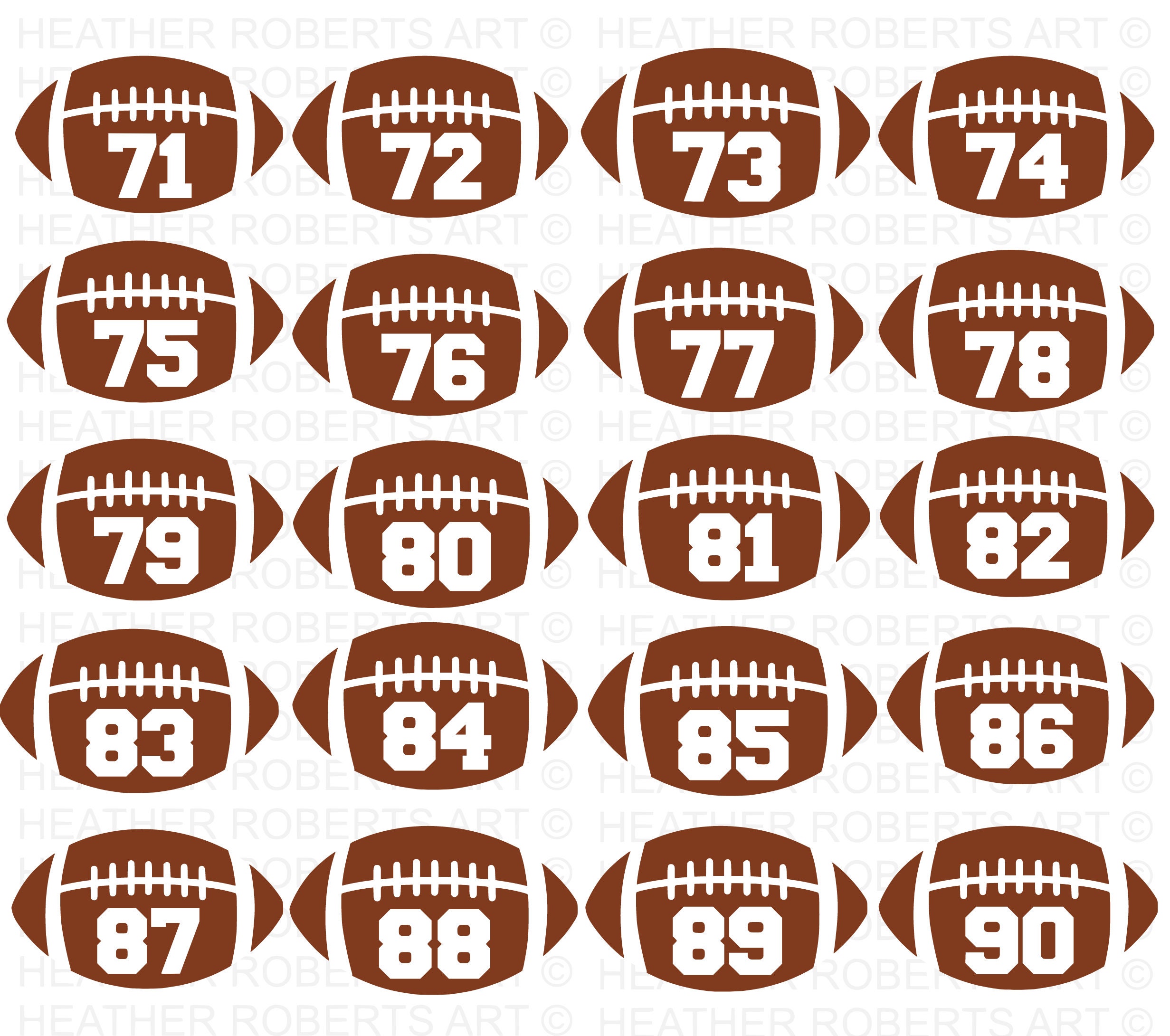 Football Numbers SVG Bundle Football SVG Football Shirt SVG Etsy