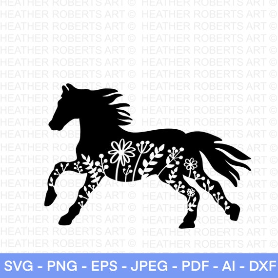 Download Floral Horse svg Horse svg Rustic svg Farmhouse svg summer ...
