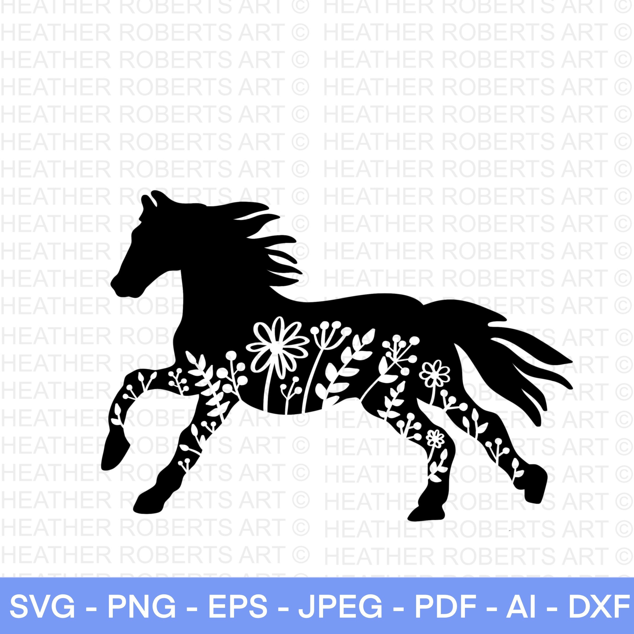 Floral Horse Svg Horse Svg Rustic Svg Farmhouse Svg Summer Etsy
