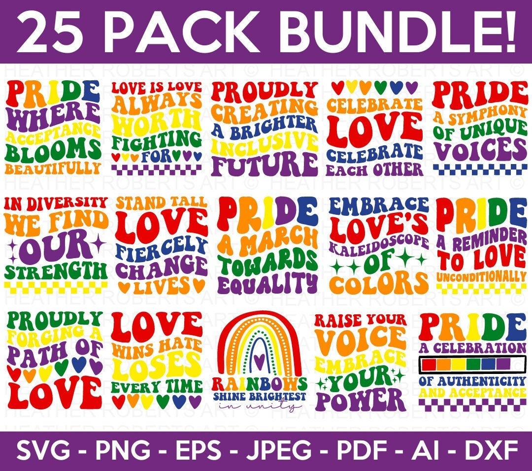 Retro LGBTQ+ SVG Bundle, Gay Pride SVG Bundle, Gay svg, Pride svg, Rainbow svg, Gay Pride Shirt svg,Gay Festival Outfit,Cut Files for Cricut