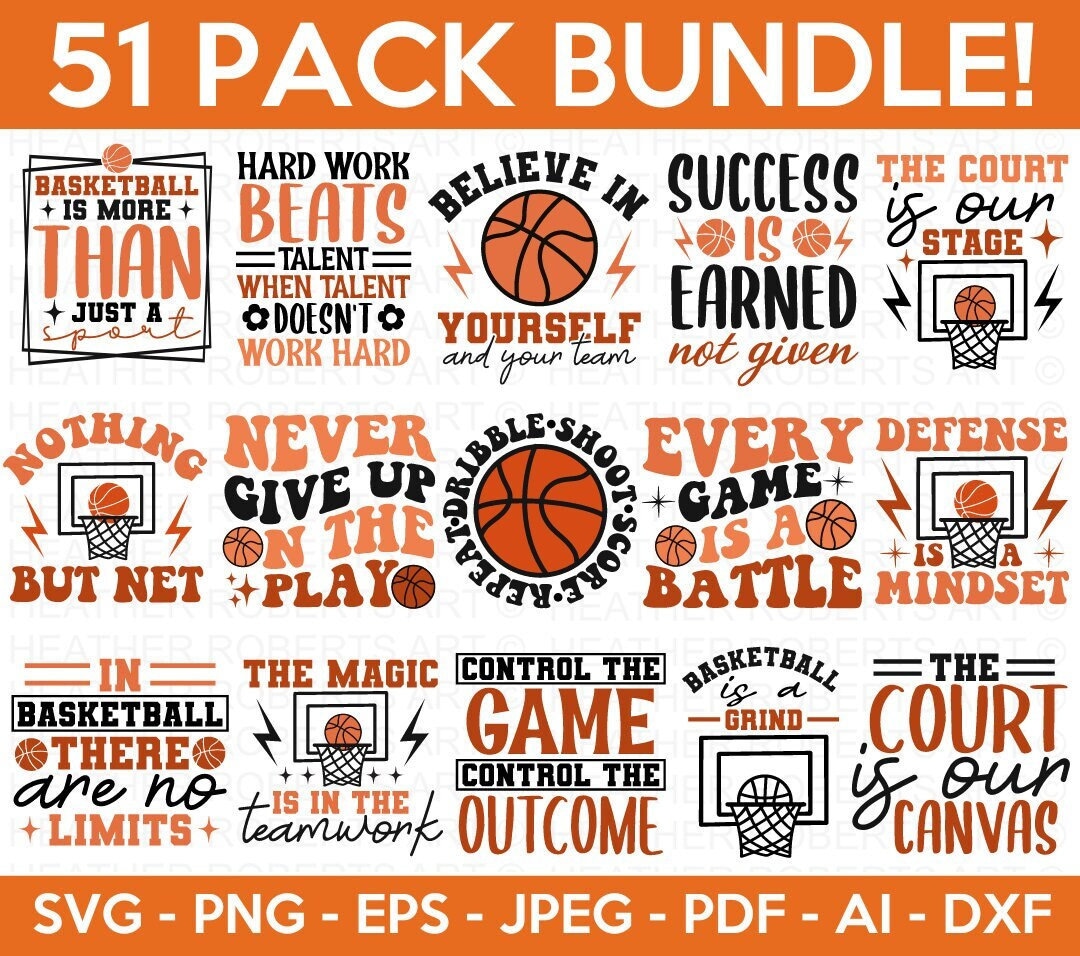 Basketball SVG Bundle, Basketball Quotes SVG, Basketball Fan SVG, Fan Shirt Svg, Basketball