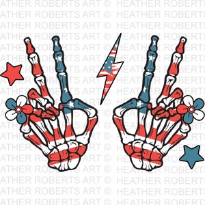Skelet vredesteken PNG, skelet vredeshand PNG, 4 juli Png, VS, skelet hand Instant Download, digitale download, sublimatie ontwerp