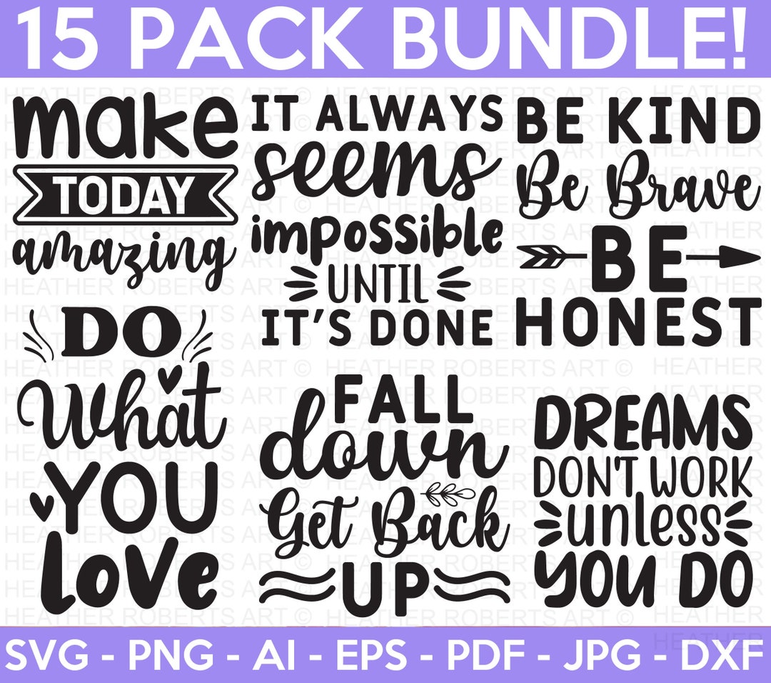 Motivational Quotes SVG, Bundle, Inspirational Quotes SVG,, Life Quotes ...