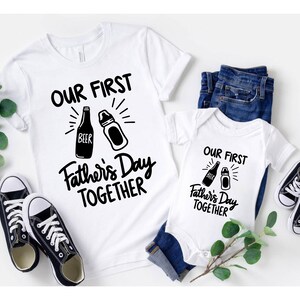 Nuestro primer día del padre juntos SVG, papá y yo SVG, día del padre SVG, camisa de bebé svg, camisa a juego svg, cortar archivo cricut, silueta