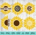 Sunflower SVG Bundle, Sunflower SVG, Flower Svg, Monogram Svg, Half Sunflower Svg, Sunflower Svg Files, Cut file Cricut, Silhouette, Cameo 