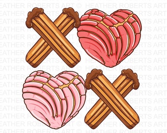 Concha XOXO Valentines Png: Pastel Sublimation (Digital Download)