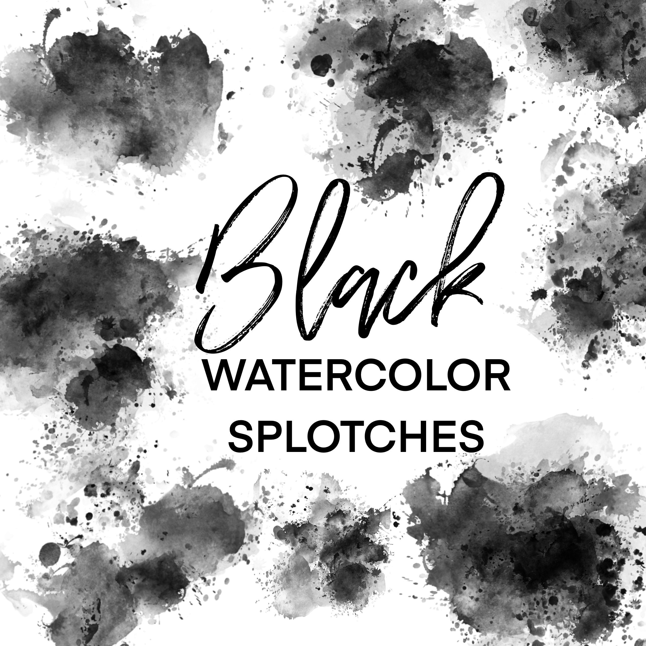 Neon Paint Splatters on Black Background Clipart, Neon Splatter Drops Black  Background, Neon Ink Splash Texture, Canva Background 