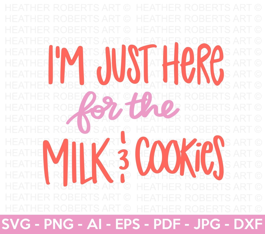 Just Here for the Milk and Cookies SVG, Retro Christmas SVG, Christmas