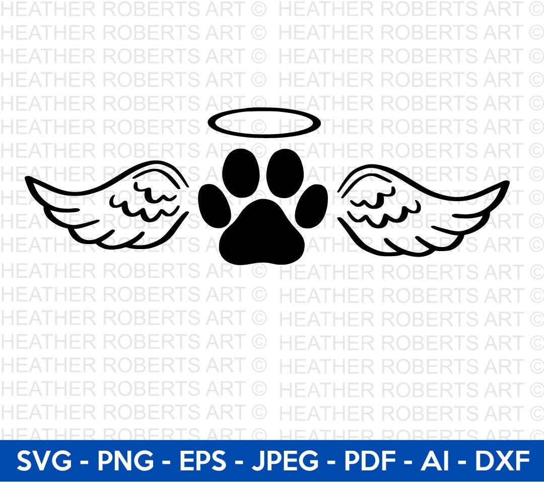 Dog Angel Wings SVG Dog Svg Paw Svg Dog Lover Svg Angel - Etsy