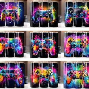 Gamer 20 Unzen Tumbler Wrap Bundle, 3D Game Controller Tumbler Wrap, Videospiel-Designs, Videospiel Sublimation, Videospiel Tumbler Wrap