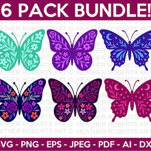 Bundle svg papillon, papillon silhouette svg, clipart papillon, monarque svg, svg papillon mariage, svg printemps, Silhouette Cricut