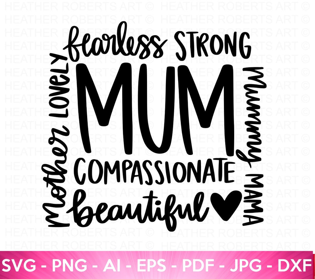 Mum Phrase Collage SVG, Mum Svg, Mum Shirt Svg, Mother's Day Gift, Mum