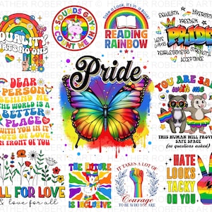 Paquete de sublimación retro LGBTQ+, paquete PNG del Orgullo Gay, PNG gay, PNG del Orgullo, PNG arcoíris, PNG de camiseta del Orgullo Gay, atuendo para festivales gay, sublimación