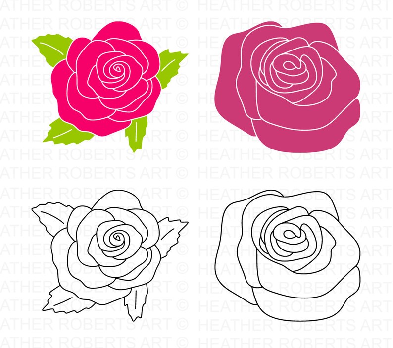 Rose Flower SVG Bundle, Floral Decoration SVG, Rose Svg, Flower SVG ...