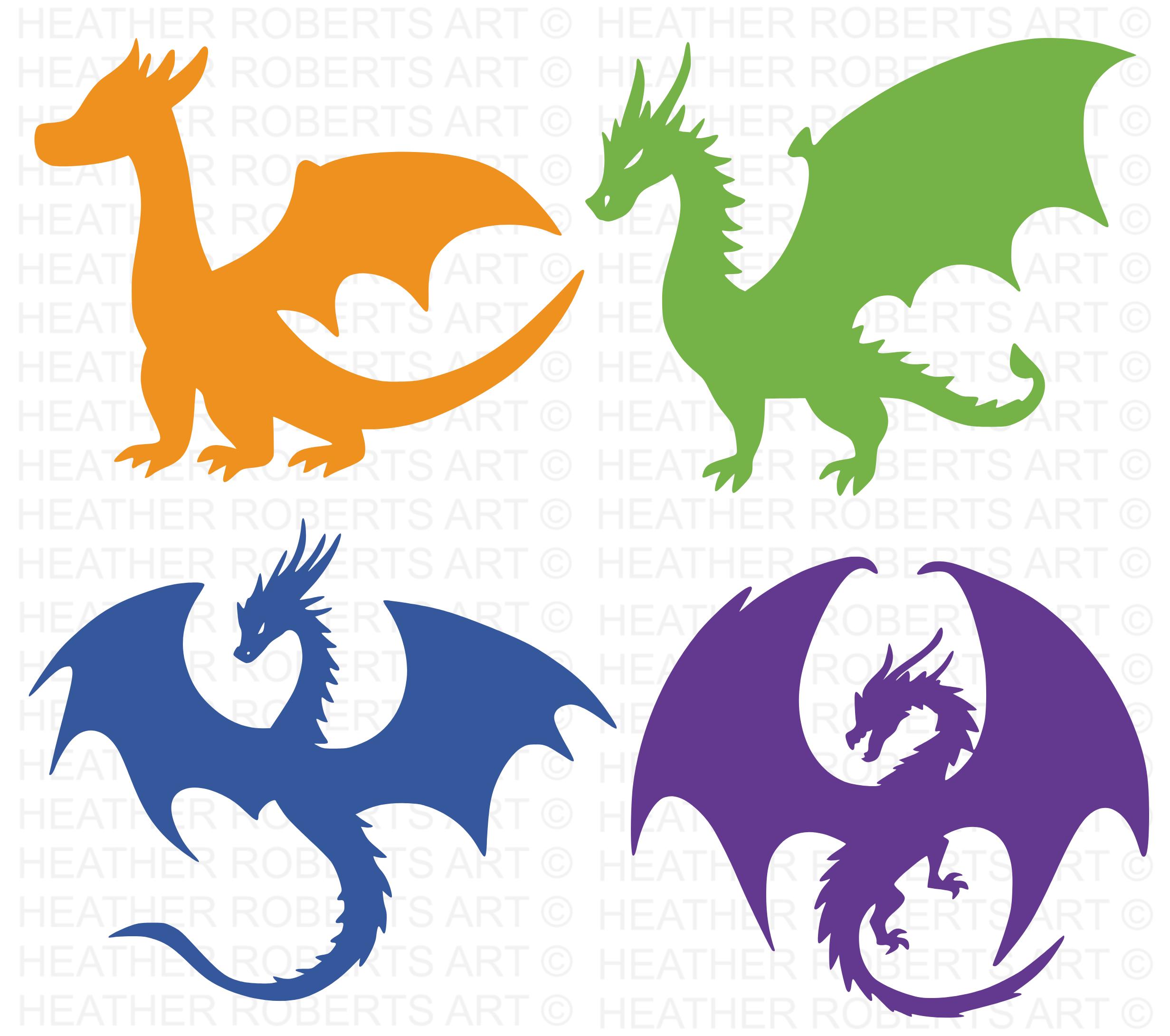 Dragon SVG Bundle, Dragon Clipart for Cricut & Cut File, Dragon ...