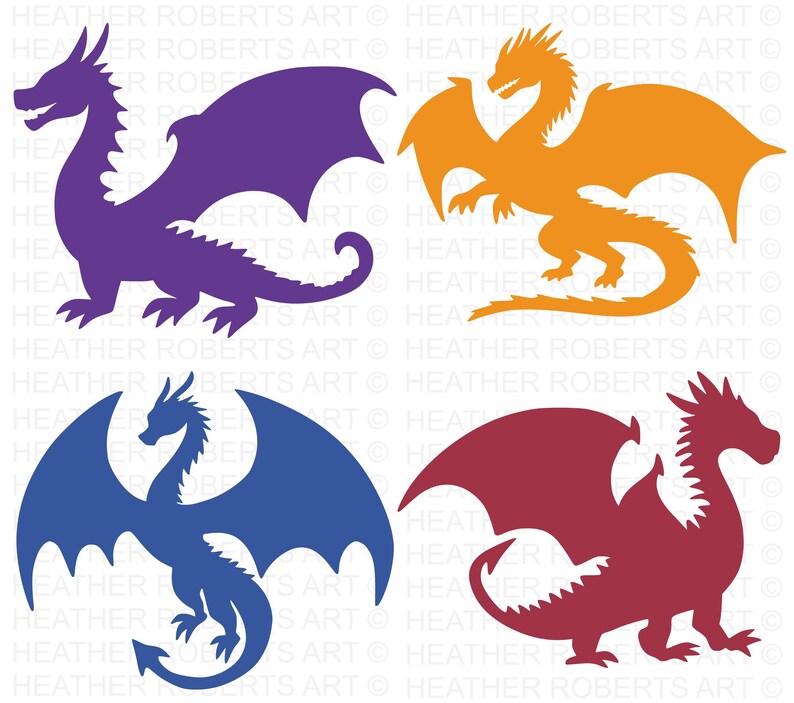 Dragon SVG Bundle, Dragon Clipart for Cricut & Cut File, Dragon ...