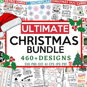 Bundle ultime de Noël, 460 modèles, Heather Roberts Art Bundle, Noël svg, svg hiver, vacances, fichiers de coupe Cricut, Silhouette