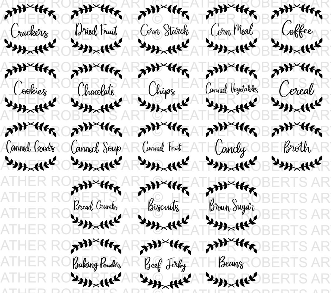 Pantry Labels SVG Bundle Container Label Svg Jar SVG Baking - Etsy