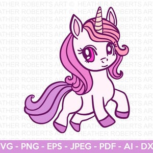 Cute Unicorn SVG PNG, Unicorn Clip Art, Unicorn kawaii SVG, Unicorn svg, Silhouette Cut File,svg Files for Cricut