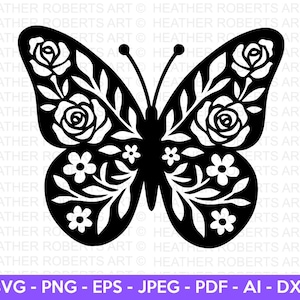 Svg papillon, papillon silhouette svg, clipart papillon, papillon monarque svg, svg papillon mariage, svg printemps, Silhouette Cricut png