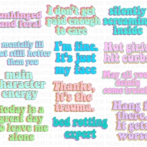 Retro Sarcastic Sublimation Bundle, Sarcastic PNG Bundle, Sarkastyczne powiedzenie png, Zabawne png, Sarkazm png, Podłe png, Humorystyczne png, Modna koszulka