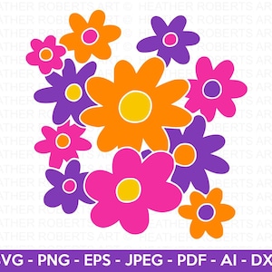 Flowers SVG, Floral SVG, Flower SVG, Garden svg, Plants svg, Floral, Wildflowers svg, Cut FIle for Cricut, Silhouette