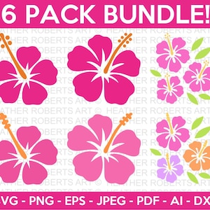 Hibiskus svg Bundle, Hibiskusblume svg, Hawaiianische Blume svg, Hibiskus svg, Tropisch Clip Art, Blumen svg Bundle, Hibiskus Cut File svg
