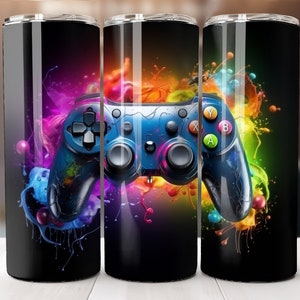 Gamer 20 Oz Tumbler Wrap, Envoltura de vaso de controlador de juego 3D, Diseños de videojuegos, Sublimación de videojuegos, Envoltura de vaso de videojuegos, Sublimación