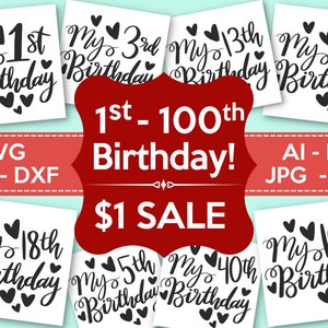 Geburtstag SVG Bundle, Geburtstag SVG, Geburtstagskind svg, Geburtstagsshirt SVG, Geschenk zum Geburtstag svg, Handlettering-Design, Cut-Dateien für Cricut