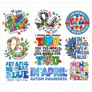 Sublimatiebundel autisme, autisme png, autisme png, autismespectrum png, liefde en bewustzijn, maand autisme