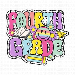 PNG de quatrième année, rétro rentrée de l'école PNG, équipe de qualité PNG, rétro enseignant Png, fournitures scolaires, niveau scolaire png, rentrée des classes, sublimation