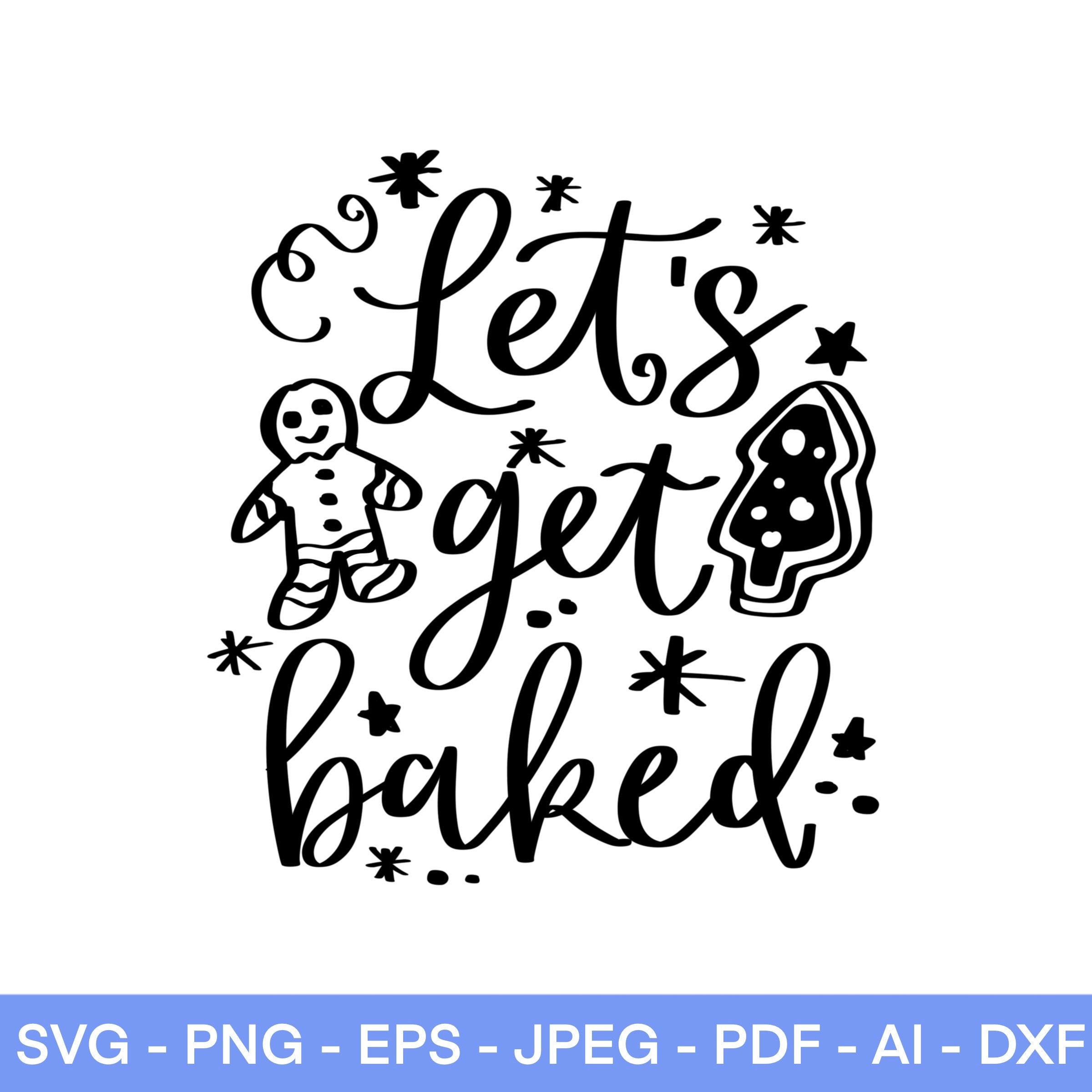 Let's Get Baked, Holiday Funny Saying Oven Mitt