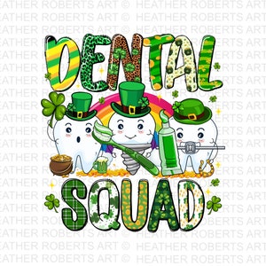 Dental Squad St. Patricks Day Png, Tooth Png, Lucky Png, Rainbow Png, St.