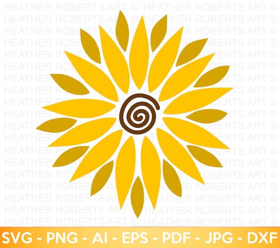 Sunflower SVG Flower Svg Digital Download Clipart - Etsy