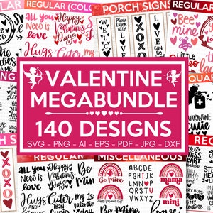 VALENTINE MEGA BUNDLE, 140 Designs, Heather Roberts Art Bundle, Valentines svg Bundle, Valentine's Day Designs, Cut Files Cricut, Silhouette