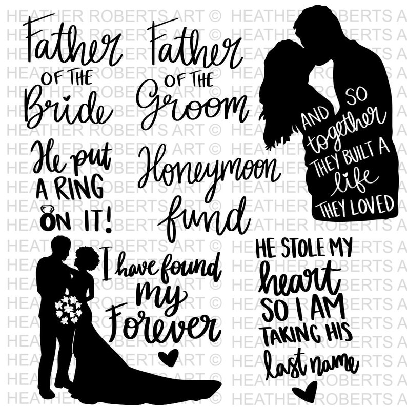Wedding SVG Bundle Wedding svg Wedding Quotes Bridal Party svg Wedding Shirts Wedding Signs Bride svg Groom svg Cut File Cricut