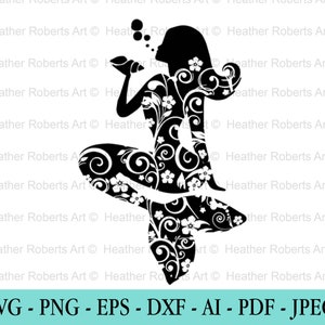 Mermaid SVG, Flourish Mermaid SVG, Muscheln svg, Ariel, Cute Mermaid svg, Sea Beach SVG, Cut File für Cricut, Silhouette, Cameo, Eps png dxf