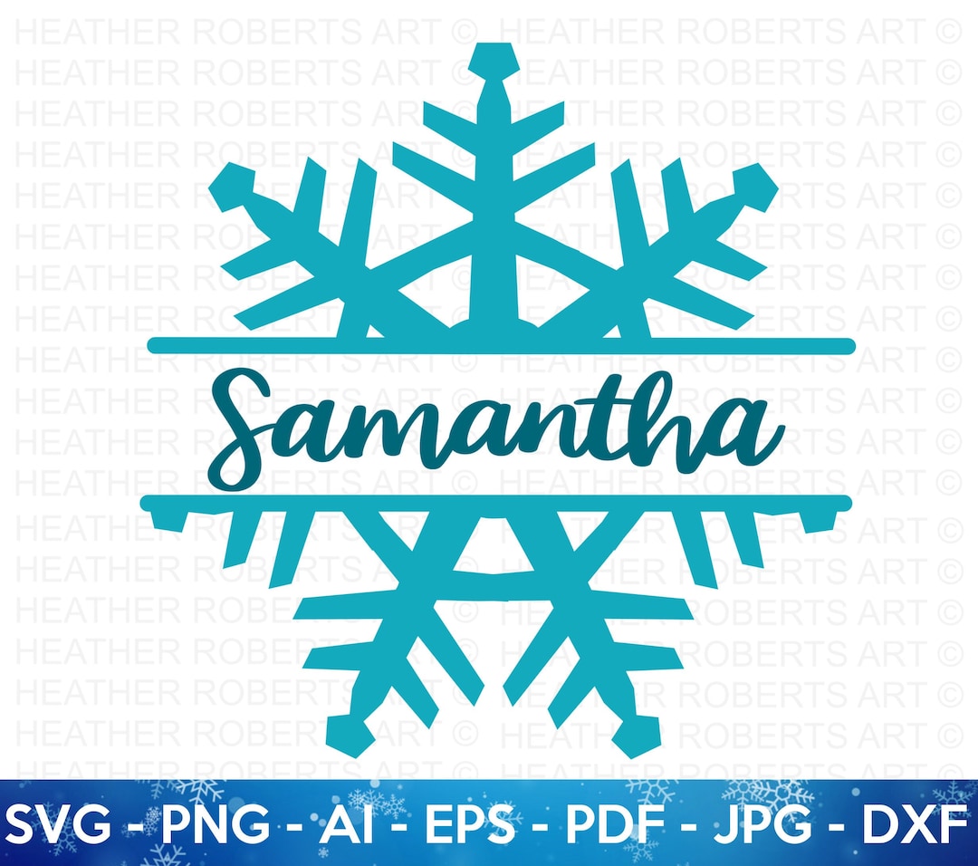 Snowflake Monogram SVG: Christmas Name Frame, Cricut Cut File - Etsy