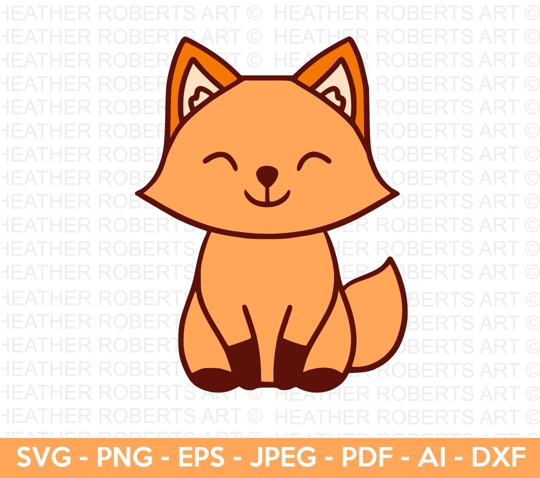 Fox SVG Cut File Cute Sitting Fox Girl Baby Shower Kid Shirt Mom ...