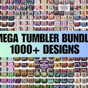 Ultimate Mega Design Tumbler Wrap Bundle 20oz Skinny Straight Sublimation Design Inflated Puffy Tumbler Designs Digital Download PNG Gift