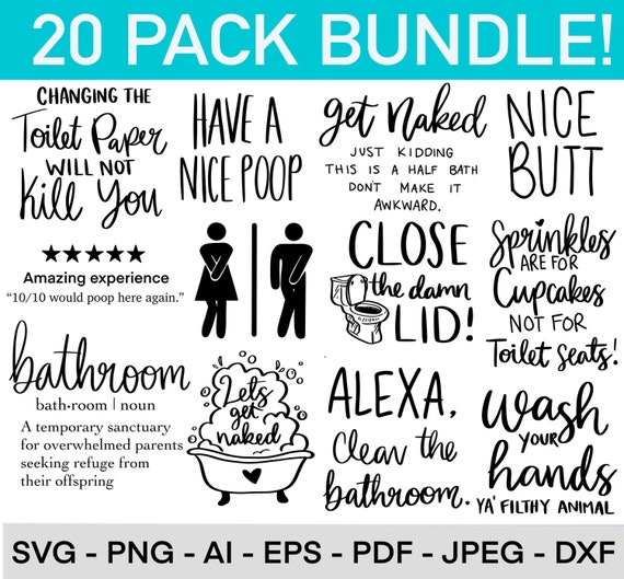 Download Bathroom Svg Bundle Bathroom Quote Restroom Svg Potty Dance Etsy