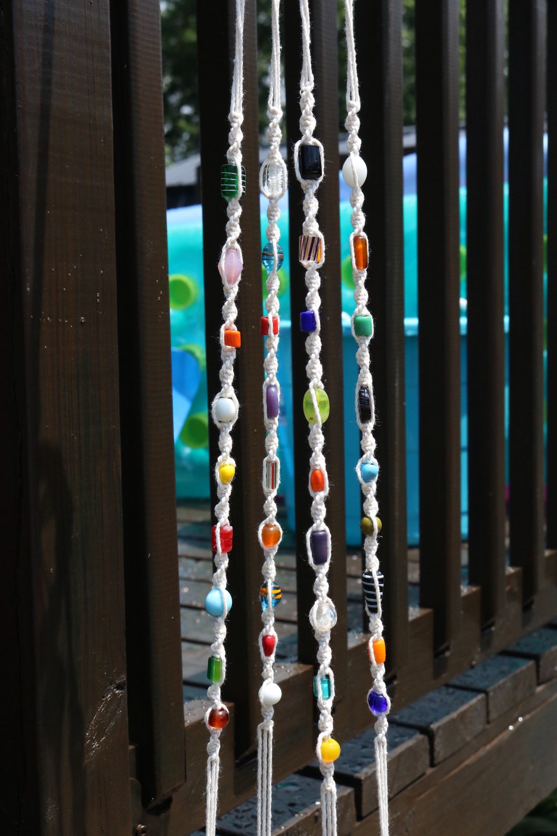 Glass bead macrame plant hanger Etsy