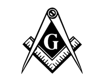 Freemasons Square and Compass - Vinyl Decal - Custom Sizes and Several Colors Available