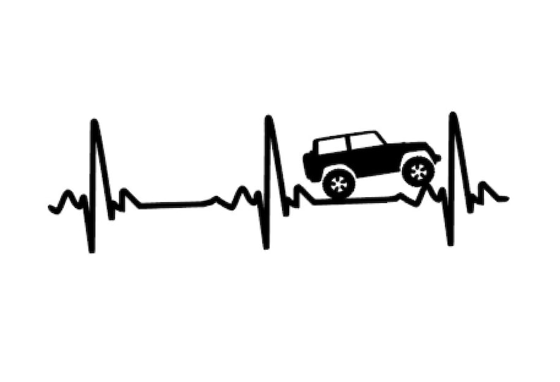 Download Jeep Heartbeat EKG Vinyl Decal Custom Sizes and Several | Etsy
