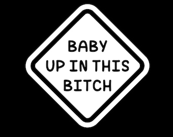 Baby Up In This Bitch - Vinyl Decal - Custom Sizes and Several Colors Available