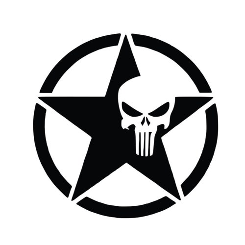 US Army Star Punisher - Vinyl Decal - Custom Sizes and Several Colors Available